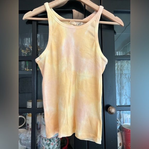 Levi's Tops - Levi’s Tie Dye Ribbed Tank Top Size S - Yellow/Orange - Summer Festival Basic